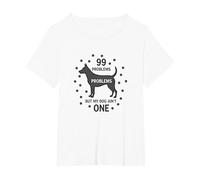 99 Problems But My Dog Ain't One Funny Pet Lover T-Shirt, Women's Plus, White, 4X