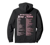 99 Reasons To Stay Alive Mental Health Cute Positive (BACK) Pullover Hoodie