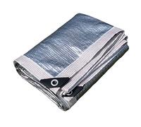 99% Thermal Reflective Silver Fabric Roll with Grommets - Durable Outdoor Mesh Tarp for Deck, Patio, Porch, Car - UV & Rain Protection, Versatile Canopy Cover