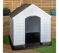 99 x 92cm Samuel Alexander Large Outdoor Plastic Dog House with Raised Bed