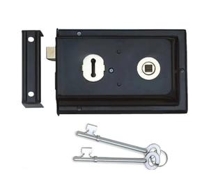 (99) Yale Rim Lock, Black, P-334-BL, New