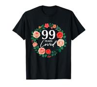 99 Years Loved Rose Flower 99 Year Old Women 99th Birthday T-Shirt