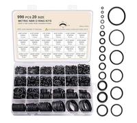990pcs O-ring Seals, 20 Sizes Nitrile Rubber O-Ring Seals Gaskets Washers Assortment