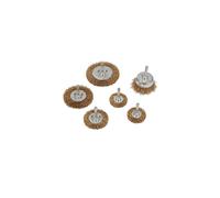 993067 Brassed Steel Wire Wheel and Cup Brush Set 6pce 6pce