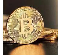 .999 Fine Gold Bitcoin Commemorative Round Collectors Coin - Bit Coin is Gold Plated Copper Physical Coin by Gold Bitcoin