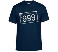 999 Nine Punk Men's T-Shirt Skull Biker Glam Rock Band Punk Stiff Rock Top Tee(Navy,XL)