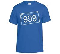 999 Nine Punk Men's T-Shirt Skull Biker Glam Rock Band Punk Stiff Rock Top Tee(Royal Blue,L)