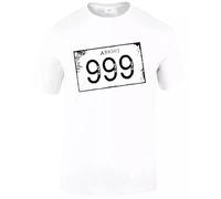 999 Nine Punk Men's T-Shirt Skull Biker Glam Rock Band Punk Stiff Rock Top Tee(White,L)