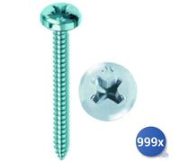 999X Self-Tapping Screw White Zinc Coated Cylindrical Head Ph E-100 2.9X9.5