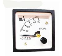 99C1-mA Pointer Type DC Ampere Meter 30mA /50mA Range Analog Ampere Gauge Panel 48x48mm 1Pcs(150mA)