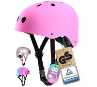 99FLIPS Kids Helmet - Bike Helmet Kids 8-12 - Girls Cycle Skateboard Scooter Roller Skate Bike - Size S/M PINK