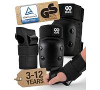 99FLIPS Kids Knee and Elbow Pads for Children - Knee Pads for Kids - Wrist Guards - - SLIDE - Size SM - BLACK - Skateboard, Scooter & Inline Skates