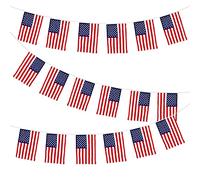 99ft/30m American Flag Bunting, Koliphy 90 Flags USA Quality Patriotic Fabric Garland Banner America Pennant Flag Stars Stripes for 4th of July, Independence Day US Party Decorations(30Flags x 3Pcs)