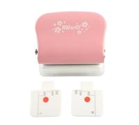 99H9 Hole Puncher, Manual Paper Hole Punching Machine for A4 B5 A5 Loose - Leaf, 20/26/30 - Hole Adjustable with Rulers and Scrap Box, Pink Office School Supplies