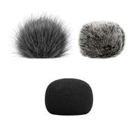 99KOLB Microphone Windscreen 3-Piece Set for Zoom H1 Essential, Long and Short Hair Furry Plus Foam Cover, Wind Noise Reduction for Indoor and Outdoor Recording
