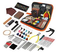 99PCS Guitar Tool Kit，Professional Guitar Repairing Maintenance Tool Kit with Capo Guitar Strings Picks Bridge Pins Gauge Guitar Accessories Gift for Acoustic Guitar Electric guitar Ukulele Bass Banjo