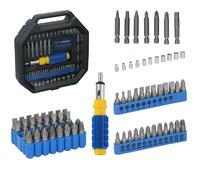 Kinzo Socket Spanner Set/Bit Set - 99 Pieces - 1/4 Inch - Ratchet Screwdriver - 11 Socket Spanner - 84 Bits - Tool Box - Steel