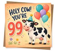 99th Birthday Card for Her, Funny Balloons Party Design