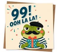 99th Birthday Card for Her, Funny Gift Frog Design