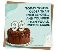 99th Birthday Card for Her or Him, Funny Cake Design