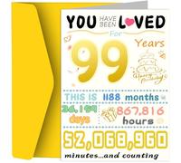 99th Birthday Card, Funny Birthday Decorations for Women Men, Best 99 Year Old Birthday Gifts for Grandpa Grandma, Unique Creative Gift for Mother Dad