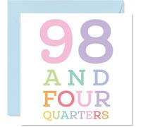 99th Birthday Cards for Women and Men, 98 and four quarters