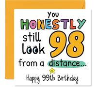 99th Birthday Cards for Men Women - From a Distance - Happy Birthday Card for 99 Year Old Man Woman Uncle Dad Nan Nanny, 145mm Bday Greeting Cards