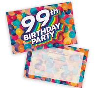 99th Birthday Party Invitations Men Women - Rainbow Balloons 28 Pack - Adults Birthday Invitations for Friends Family A6 Bday Party Invites Invitation Cards with Folding Envelopes