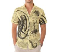 99TIMORO American Movies Themed Hawaiian Shirt, Sci-Fi & Fantasy Inspired Button Short Sleeve Top
