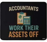 99WakeUp Funny Accountant Mouse Pad, Black, Anti-Slip Rubber Base, Washable, Durable Edges, 9.5 x 8 Inches