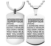 99WakeUp HOUSEKEEPING SUPERVISOR Gift Dictionary Meaning Definition Necklace Keychain - Set of 2 Keyring