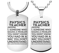99WakeUp PHYSICS TEACHER Definition Meaning Keychain Necklace - Set of 2 Key chain Office Gift