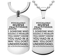 99WakeUp PSYCHIATRIC NURSE PRACTITIONER Definition Meaning Keychain Necklace - Set of 2 Key chain Office Gift