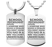 99WakeUp SCHOOL PSYCHOLOGIST Definition Meaning Keychain Necklace - Set of 2 Key chain Office Gift