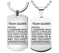 99WakeUp TEAM LEADER Gift Dictionary Meaning Definition Necklace Keychain - Set of 2 Keyring