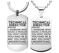 99WakeUp TECHNICAL DIRECTOR Definition Meaning Keychain Necklace - Set of 2 Key chain Office Gift