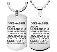 99WakeUp WEBMASTER Definition Meaning Keychain Necklace - Set of 2 Key chain Office Gift