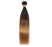 9A Straight Single Bundles Human Hair, Unprocessed Virgin Hair Weave (100 g) Easy Installation and Removal(#1b-4-27,24 inch)