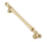 9BUILD 10 Pack 128mm Brushed Brass Cabinet Handles - Zinc Alloy Kitchen Cupboard & Wardrobe Handles - UK0036