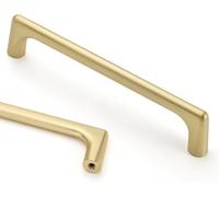9BUILD 10 Pack 128mm Brushed Gold Cabinet Handles - Kitchen Cupboard and Drawer Pulls - Zinc Alloy Wardrobe Door Handle