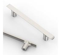 9BUILD 10 Pack 128MM Brushed Satin Nickel Cupboard Handles for Drawer&Wardrobe Kitchen Cabinet Handles Zinc Alloy UK0046