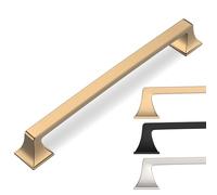 9BUILD 10 Pack 160mm Champagne Bronze Kitchen Cupboard Handles - Drawer & Door Handles, Zinc Alloy, Gold Finish