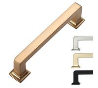 9BUILD 10 Pack 3.75 Inch Kitchen Cabinet Handles - Champagne Bronze Pulls Hardware for Cabinets - Gold Cupboard Handles