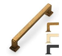 9BUILD 10 Pack Antique Brass Cabinet Handles 128MM Kitchen Cupboard Zinc Alloy Drawer Handles for Wardrobe UK0055