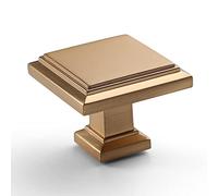 9BUILD 10 Pack Champagne Bronze Drawer Knobs - Cabinet, Cupboard, Dresser, Wardrobe Knobs - Gold, Zinc Alloy - Single Hole