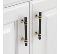 9BUILD 10 Pack Knurled Cabinet Pulls Matte Black Kitchen Cabinet Handles Cabinet Hardware Kitchen Handles for Cabinets Black Dresser Pulls Drawer Handle