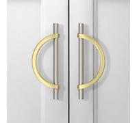 9BUILD 6 Pack 128mm Gold Brushed Satin Nickel Cabinet Pulls - Kitchen Cabinet Handle & Drawer Handles - Zinc Alloy - UK0047