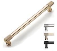 9BUILD EU0046 Pack of 10 Gold Handles for Kitchen Handles - 192 mm Hole Spacing - Kitchen Handles for Cupboards, Handles, Kitchen