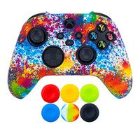 9CDeer 1 Piece of Silicone Transfer Print Protective Thick Cover Skin + 6 Thumb Grips for Xbox Series X/S Controller PaintS