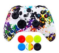 9CDeer 1 Piece of SiliconeTransfer Print Protective Cover Skin + 6 Thumb Grips for Xbox One/S/X Controller Graffiti